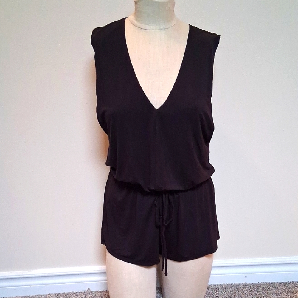 The Bikini Lab Black V-Neck Romper